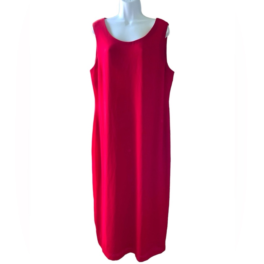 Karin Stevens Red Maxi Dress Fully Lined Scoop Neck Sleeveless Size 14